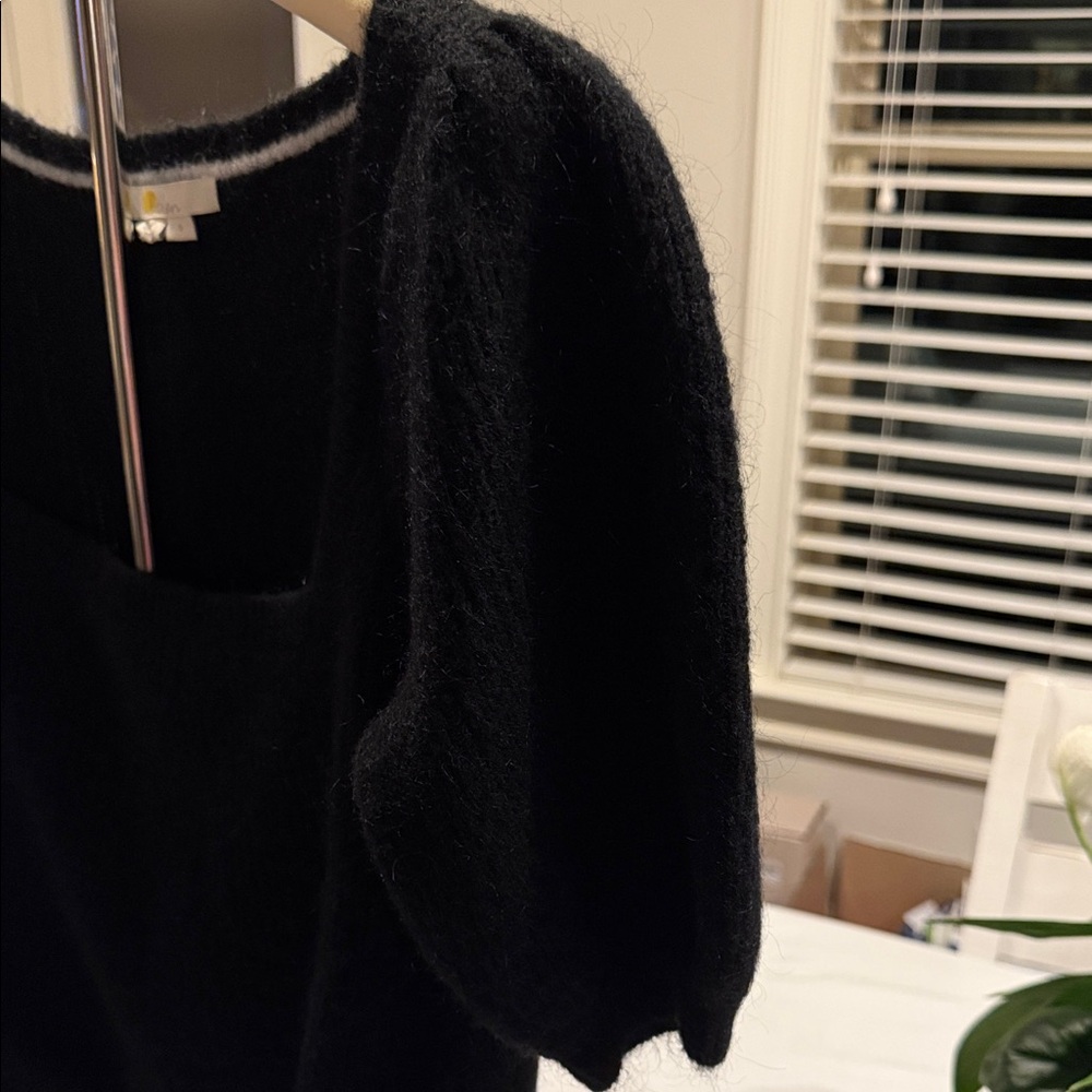Black Square-Neck Short-Sleeve Sweater Blouse Boden - Picture 3 of 6